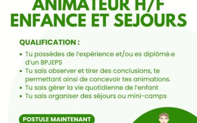 Recrutement : animateur H/F enfance et séjours